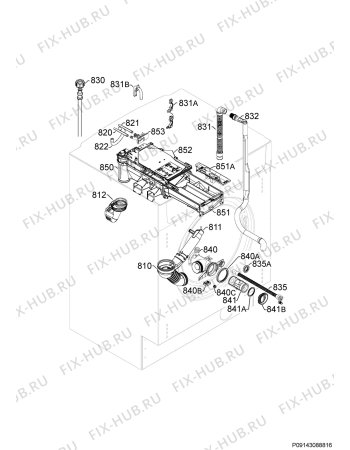Схема №2 L61470WDBI с изображением Блок управления для стиральной машины Aeg 973914606051006